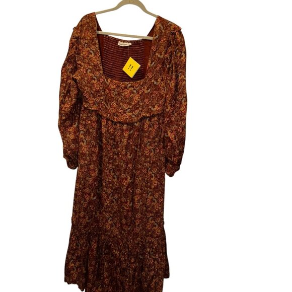 Roberta Roller Rabbit NEW NWT rusty brown orange floral print smock tuni… - Picture 1 of 5